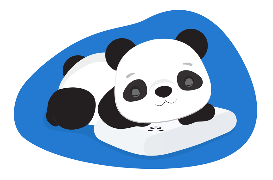 panda on panda pillow